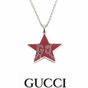 New Gucci Ghost Red Star GG Pendant + Free Chain